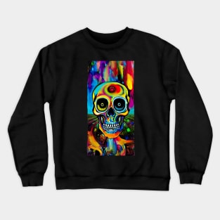 "Vibrant Delight: A Creative and Novel Colorful Skull Design" Crewneck Sweatshirt